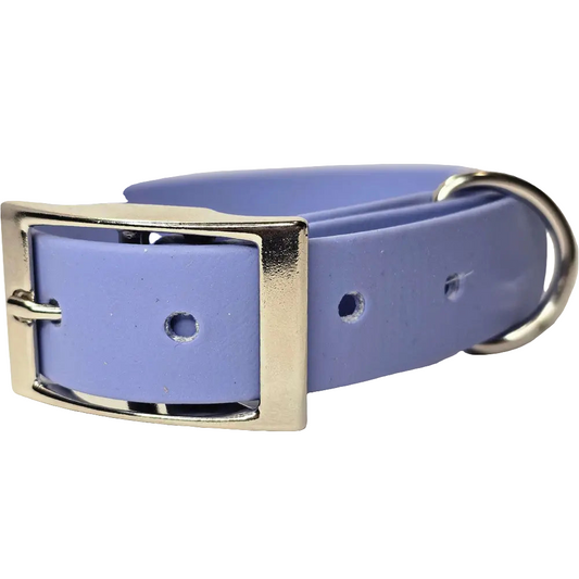 Periwinkle waterproof flat dog collar