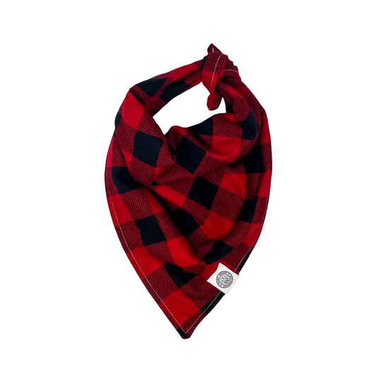 Red Buffalo Check Plaid Flannel Dog Bandana