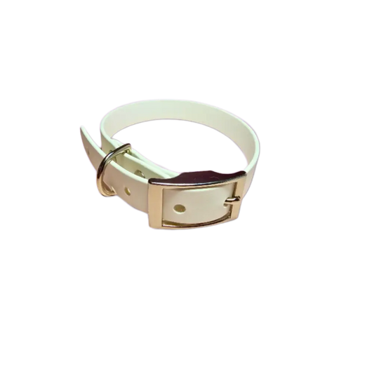 Waterproof Flat Collar - Artic White - Dog Collar